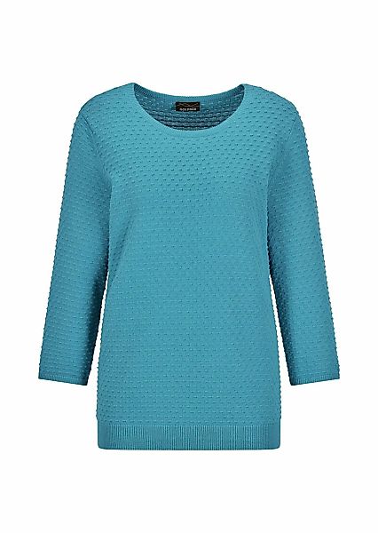 GOLDNER Rundhalspullover "Halbarm Baumwollpullover mit Struktur" günstig online kaufen