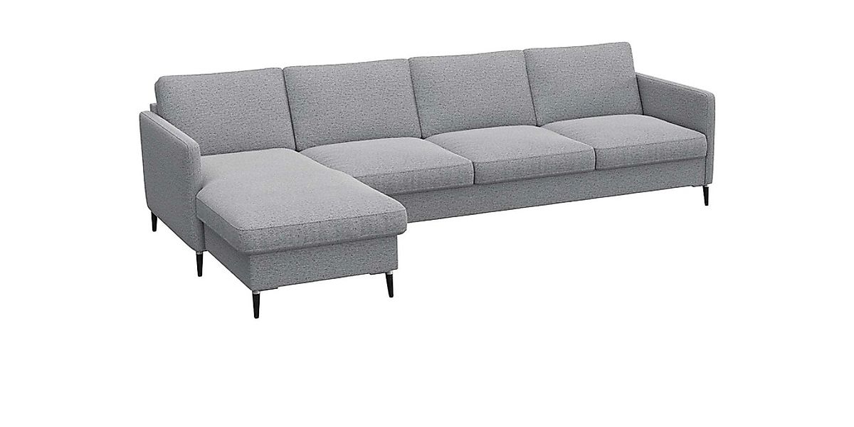 FLEXLUX Ecksofa »Fiore, L-Form«, schmale Armlehnen, Kaltschaum, Füße Alu+sc günstig online kaufen