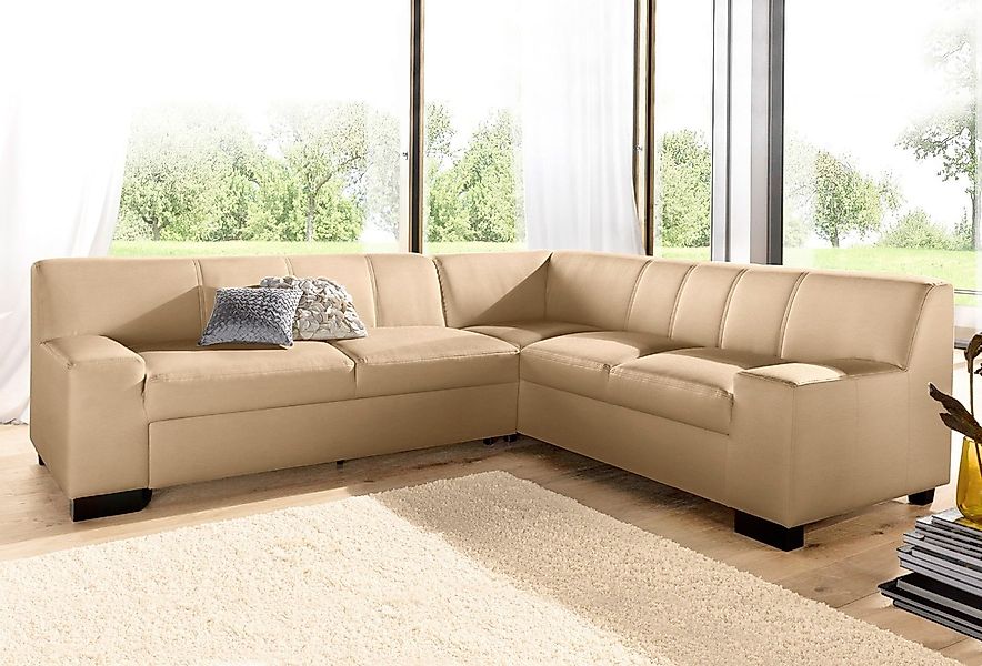 DOMO collection Ecksofa "Norma Top, elegant und modern, flache Armlehnen, L günstig online kaufen