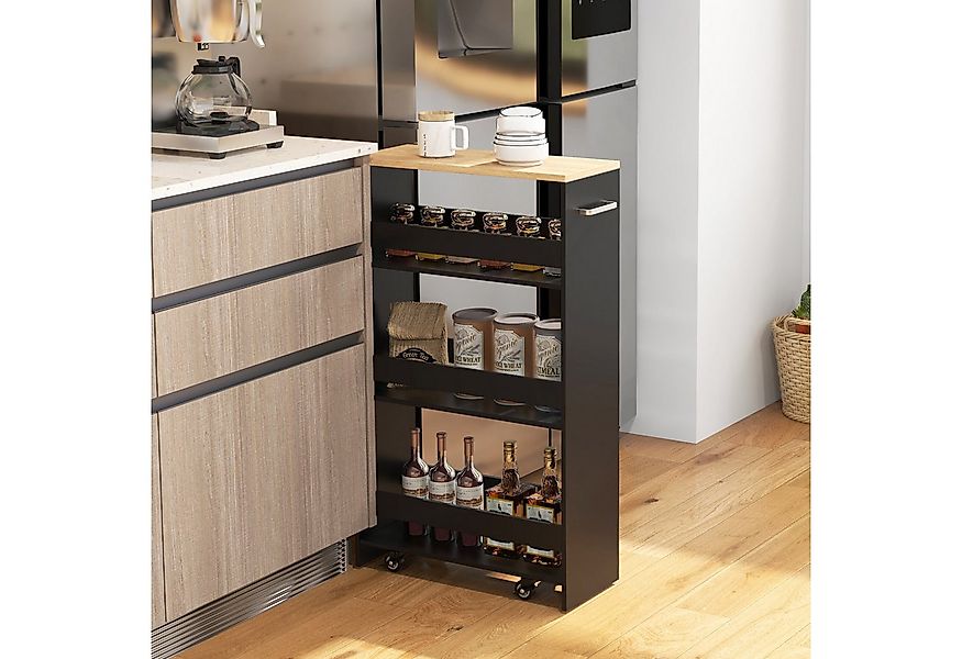 COSTWAY Küchenwagen, schmal, Nischenwagen 4 Ebenen, auf Rollen, 47,5x20x80, günstig online kaufen