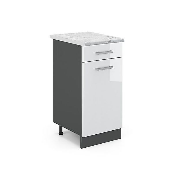 Vicco Unterschrank R-Line, Weiß Hochglanz/Anthrazit, AP günstig online kaufen