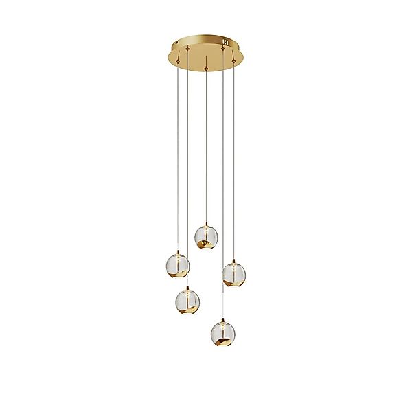 Lucande LED Pendelleuchte Hayley 9624370 Modern in Transparent aus Glas 5-f günstig online kaufen