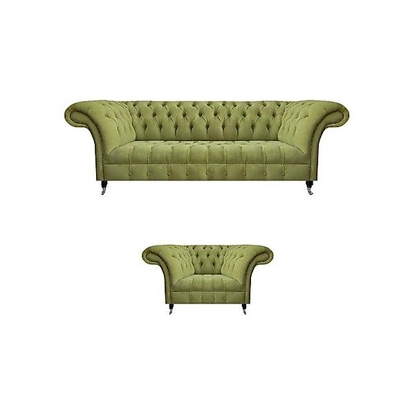JVmoebel Sofa Hellgrüne Designer Couchgarnitur Wohnzimmer Dreisitzer 2x Ses günstig online kaufen