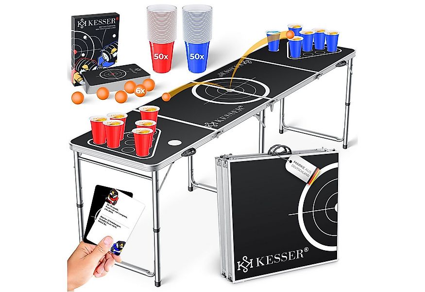 KESSER Spieltisch Bier Pong Tisch, Spiel-Set mit Kartenspiel, 100 Becher & günstig online kaufen