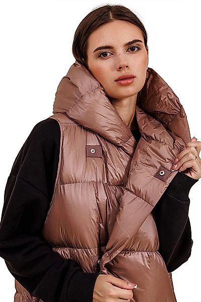 JNBY Daunenweste Damen lange Daunenweste mit Kapuze Frühlingsweste champagn günstig online kaufen