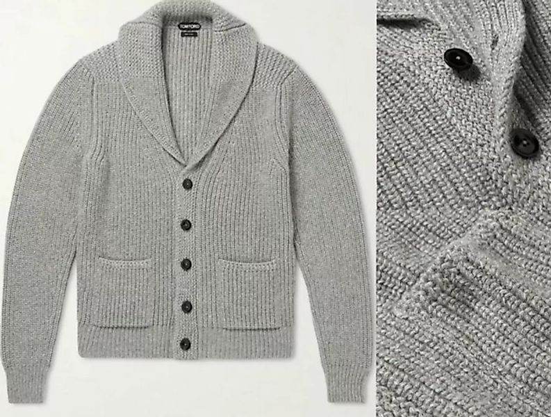 Tom Ford Strickjacke TOM FORD Shawl Collar Ribbed Cashmere Cardigan Jacket günstig online kaufen
