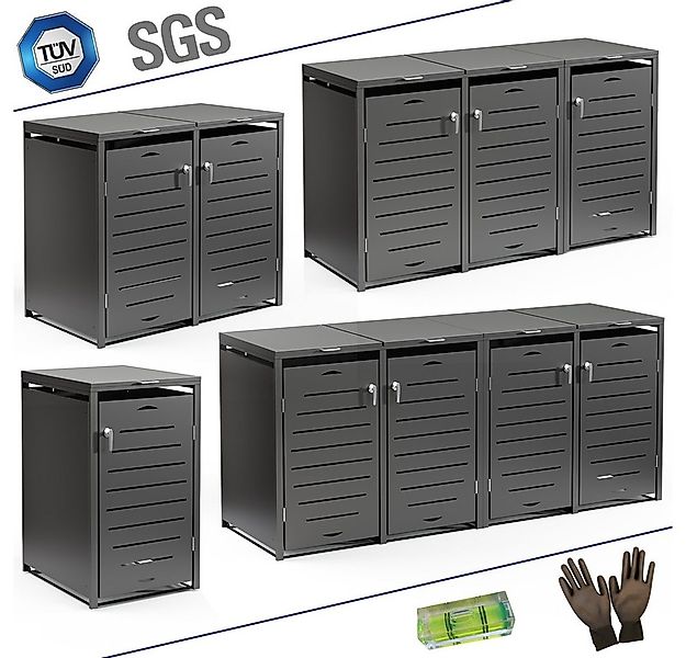 Mucola Mülltonnenbox Mülltonnenverkleidung 240L Mülltonnenhaus Abfallbehält günstig online kaufen