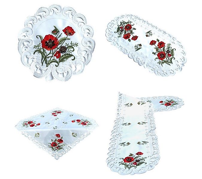 Westernlifestyle Tischdecke Roter Klatschmohn Tischläufer Mitteldecke gesti günstig online kaufen