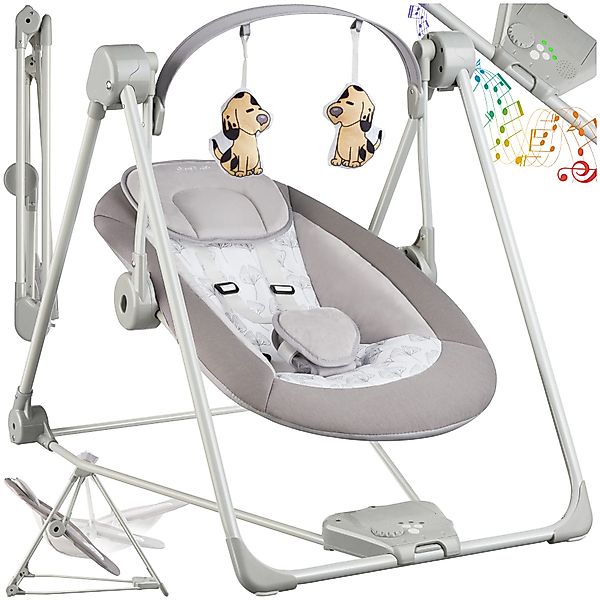 tectake Babyschaukel Babywippe Dogs, klappbar, 5 günstig online kaufen