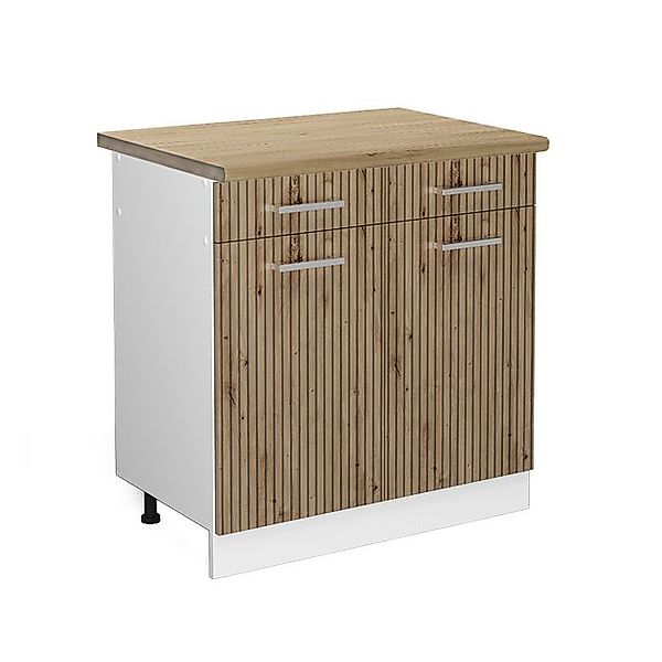 Vicco Unterschrank R-Line, Artisan-Eiche/Weiß, 80 cm, AP Marmor günstig online kaufen