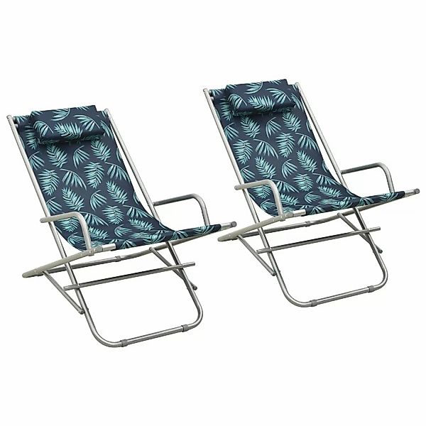 vidaXL Schaukelstühle 2 Stk. Stahl Blattmuster günstig online kaufen