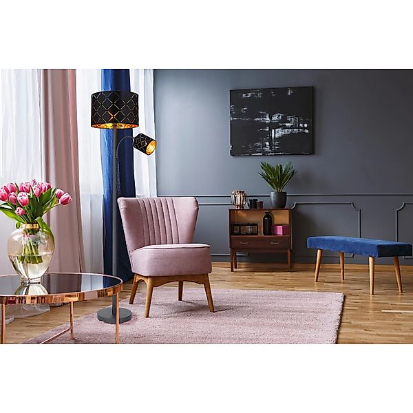 Globo Stehlampe Sunna 2-flammig Schwarz 350 x 1620 mm günstig online kaufen