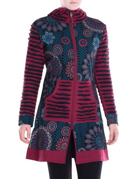 Vishes Kurzmantel Damen Mandala Blumen Jersey-Mantel günstig online kaufen