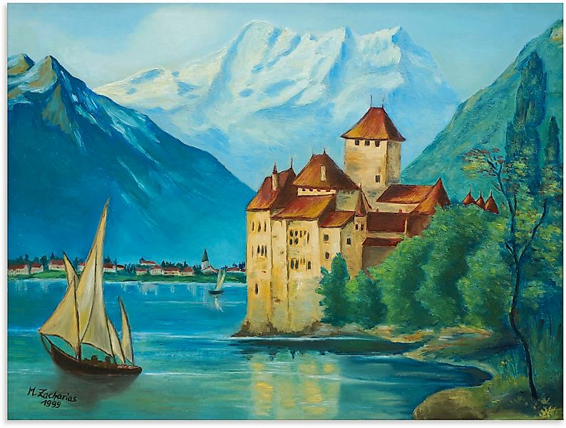 Artland Alu-Dibond-Druck "Schloss Chillon am Genfer See", Gebäude, (1 St.), günstig online kaufen