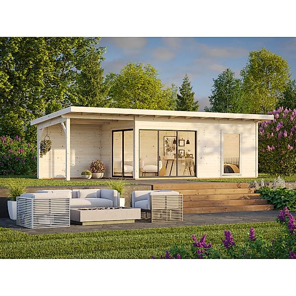 Palmako Gartenhaus Andrea Slide Plus 898 x 300 cm Hellgrau-Anthrazit FSC® günstig online kaufen