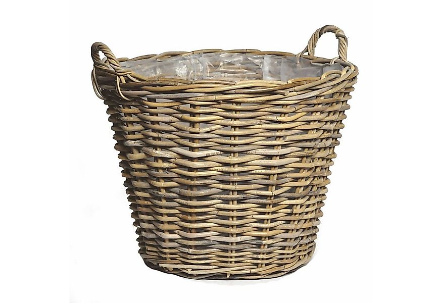 Spetebo Blumentopf Pflanzkorb mit Henkel - Weide / natur - 45 cm (Stück, 1 günstig online kaufen