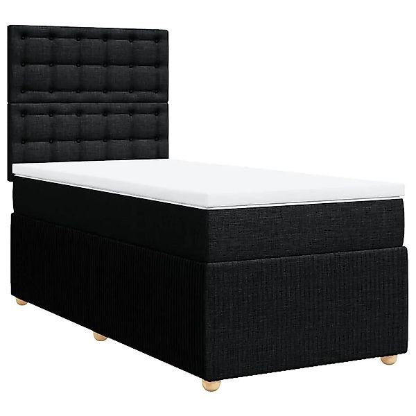 vidaXL Boxspringbett mit Matratze Schwarz 100x200 cm Stoff 3291983 günstig online kaufen