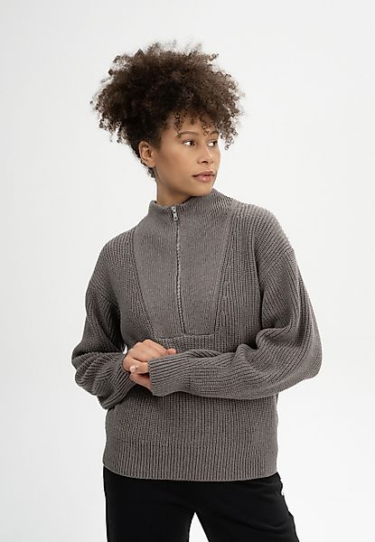 MELA Strickpullover Damen Rippstrick Troyer KIMAYA günstig online kaufen