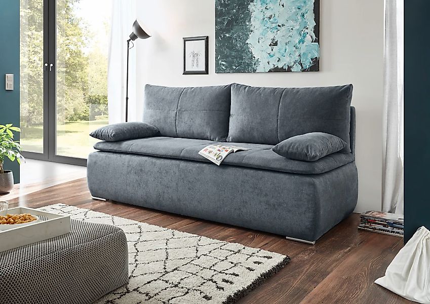 ED EXCITING DESIGN Schlafsofa "Jana", mit Bettkasten & 2 Armlehnenkissen günstig online kaufen