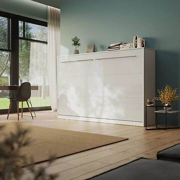 SMARTBett Schrankbett Standard 120x200cm Weiß horizontal inkl. Lattenrost K günstig online kaufen