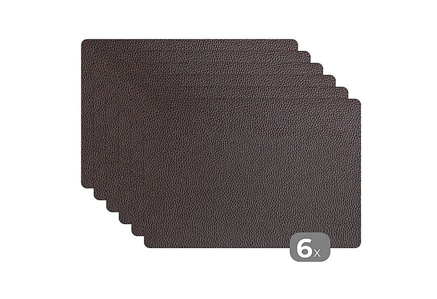 MuchoWow Platzset Leder - Lederoptik/print - Schwarz - Hell, (6-St), Platzs günstig online kaufen