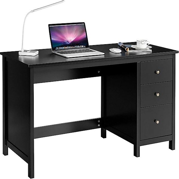 COSTWAY Schreibtisch, mit 3 Schubladen, bis 40 kg, 120 x 50 x 75cm günstig online kaufen