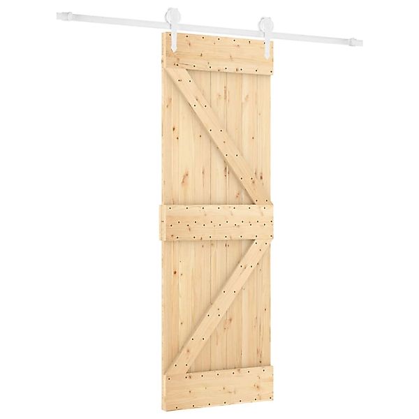 vidaXL Schiebetür mit Beschlag 70x210 cm Massivholz Kiefer 3203248 günstig online kaufen