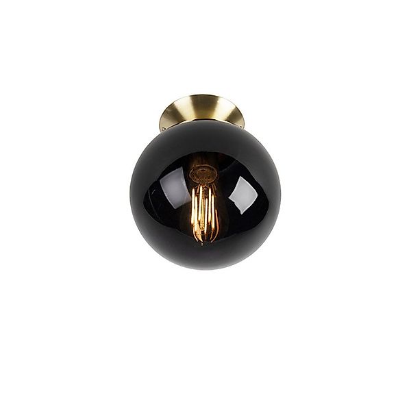Qazqa Deckenleuchte Pallon, ohne Leuchtmittel, E27, Schwarz, Art Deco, Glas günstig online kaufen