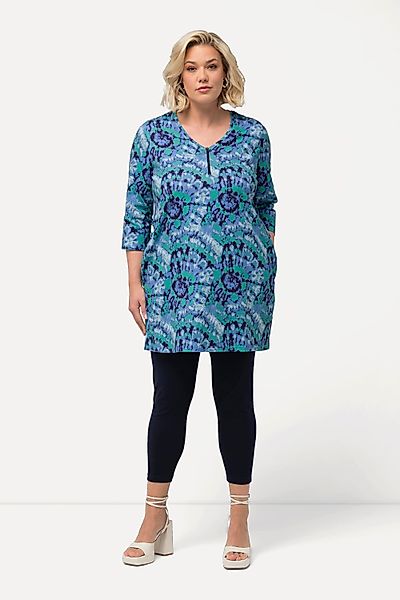 Ulla Popken Longshirt Longshirt Batikmuster Zipper günstig online kaufen