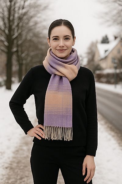 COLLEZIONE ALESSANDRO Wollschal "Melbalila", in hellem lila und pfirsich, M günstig online kaufen