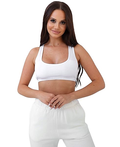 fashionshowcase Bustier Damen Sport-BH Top mit breiten Trägern, V-Ausschnit günstig online kaufen