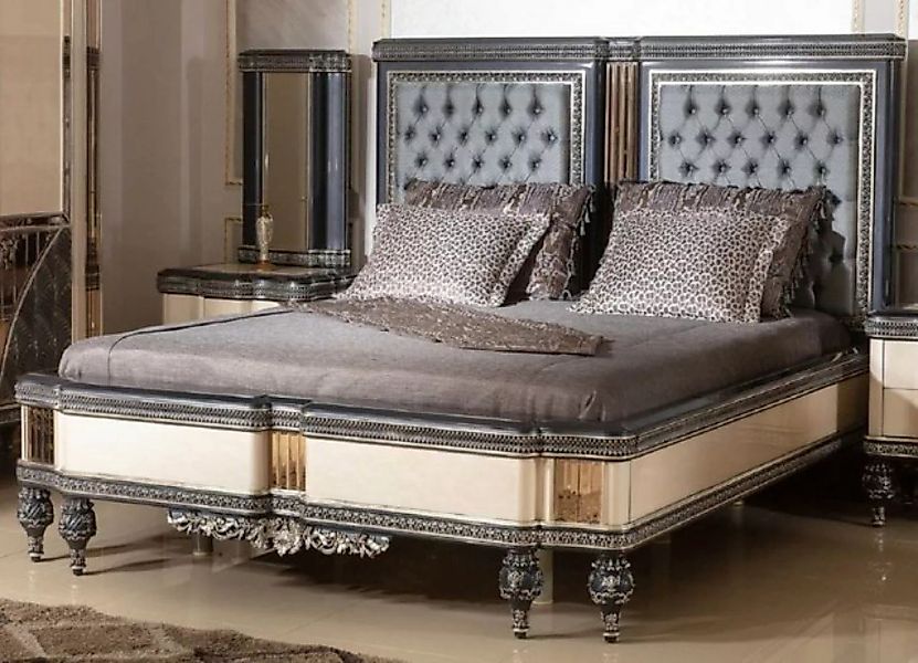 Casa Padrino Bett Casa Padrino Luxus Barock Doppelbett Hellblau / Beige / S günstig online kaufen