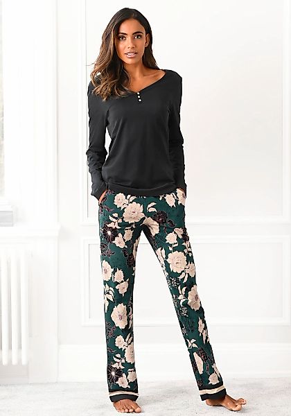 s.Oliver Pyjama, 2 Stk. mit geblümter Schlafhose günstig online kaufen