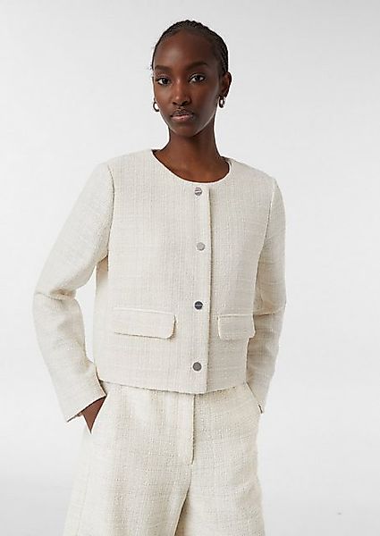 Comma Blusenblazer Hochwertige Bouclé-Jacke mit dezentem Glitzergarn günstig online kaufen