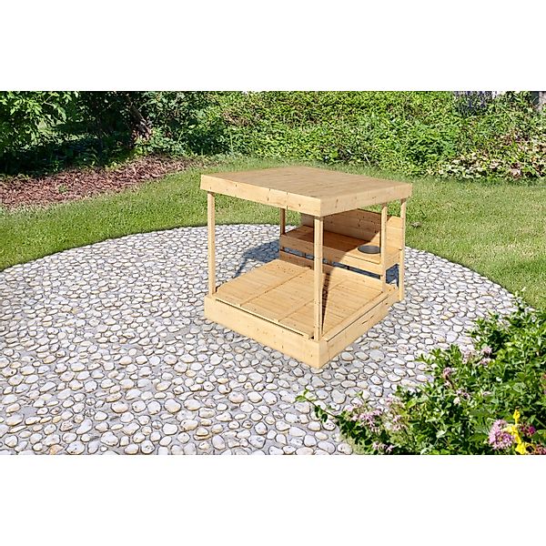 Karibu Sandkasten Max Naturbelassen 122,5 x 111,5 x 135,5 cm günstig online kaufen