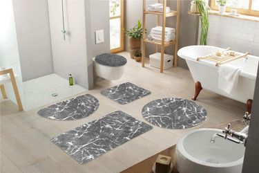 my home Badematte "Marble" Höhe 15 mm rutschhemmend beschichtet fußbodenhei günstig online kaufen