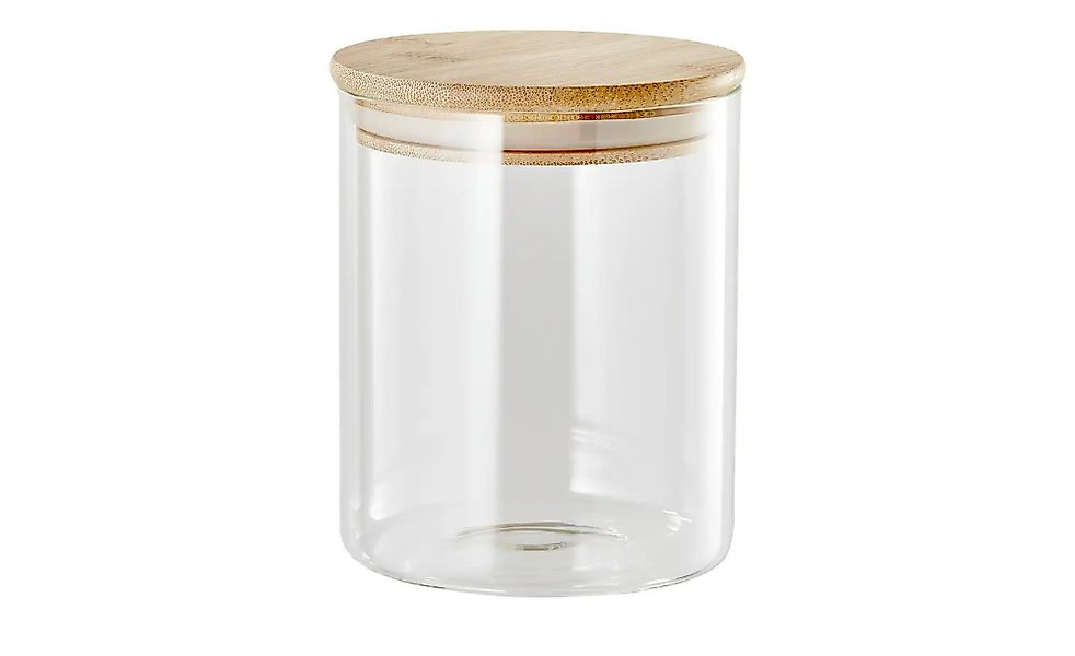 Aufbewahrungsglas rund   ¦ transparent/klar ¦ Bambus,Glas ¦ Maße (cm): B: 1 günstig online kaufen
