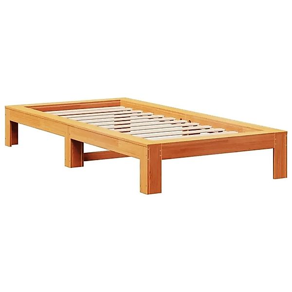 vidaXL Massivholzbett ohne Matratze Wachsbraun 100x200 Kiefernholz 855324 günstig online kaufen