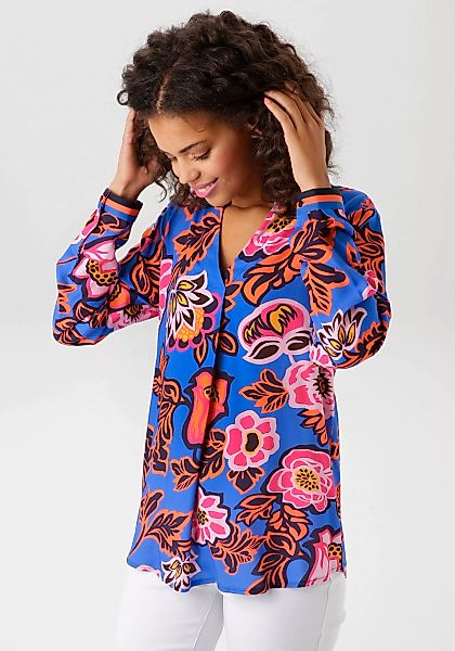 Aniston CASUAL Schlupfbluse, mit farbenfrohen, grafischen Blumendruck günstig online kaufen
