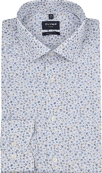 OLYMP Luxor Hemd Flower Blau - Größe 45 günstig online kaufen