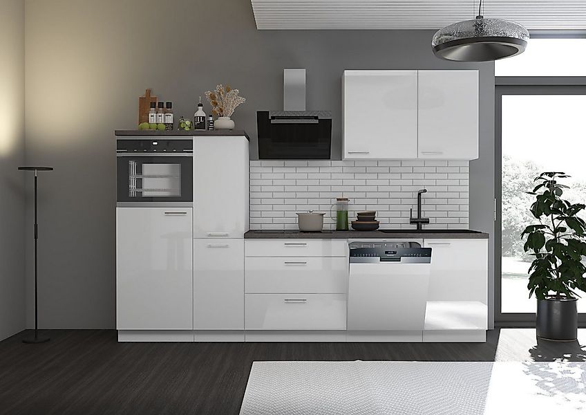 Küchen-Preisbombe Küchenzeile Lara Weiß hochglanz 280 cm Küche Einbauküche günstig online kaufen