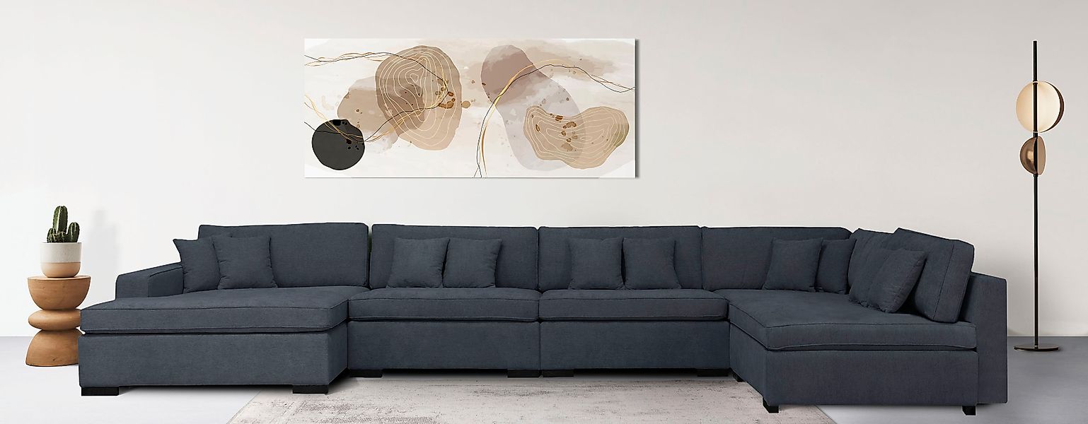 Home affaire Wohnlandschaft »Skara XXL U-Form«, Lounge-Sofa XXL mit Federke günstig online kaufen