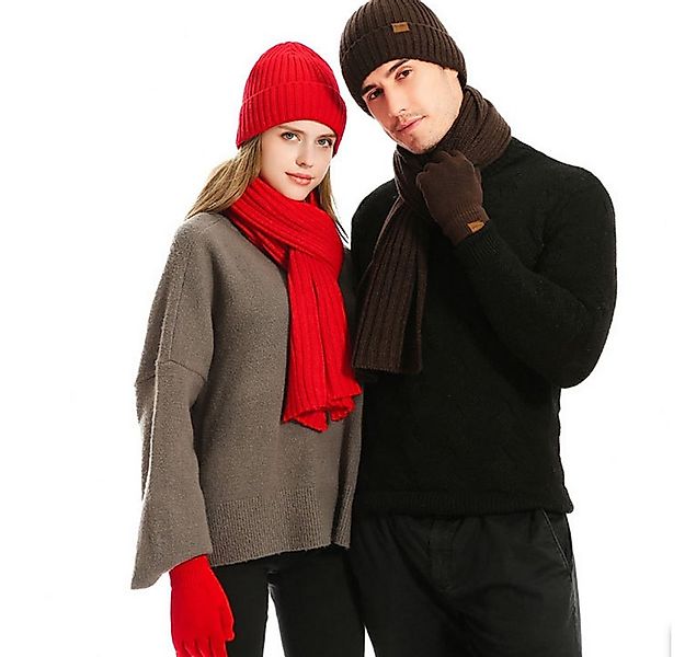 Coonoor Mütze & Schal 3 Stück Mütze, Schal & Handschuh-Sets Geeignet für Ju günstig online kaufen