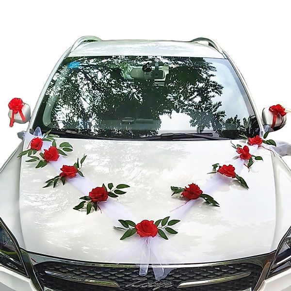Kunstblume Autoschmuck Hochzeit,Hochzeitsauto Dekorationsset,Wedding Girlan günstig online kaufen