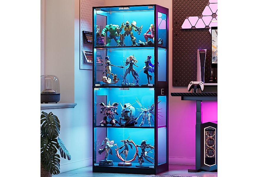 TWSOUL Glasvitrine LED Standvitrine mit Intelligente Sensorik und Pop-up-De günstig online kaufen