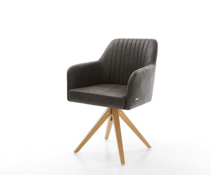 DELIFE Polsterstuhl Greg-Flex, Holzgestell kantig Natur günstig online kaufen