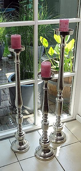 MichaelNoll Kerzenständer Kerzenständer Alu Silber Stumpenkerzen günstig online kaufen