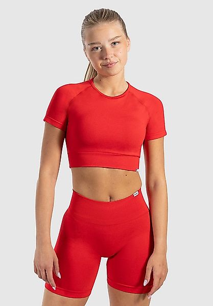 Smilodox T-Shirt Elna, Crop Top mit Rundhalsausschnitt, kurzen Ärmeln & Rip günstig online kaufen