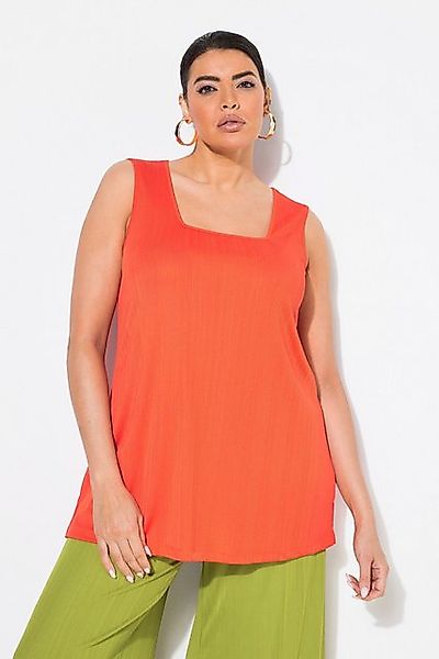 Ulla Popken Longtop Top Rippjersey A-Linie Caree-Ausschnitt ärmellos günstig online kaufen
