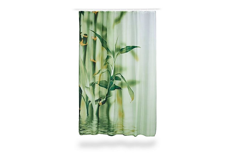 relaxdays Duschvorhang Bambus in Grü Breite 180 cm günstig online kaufen